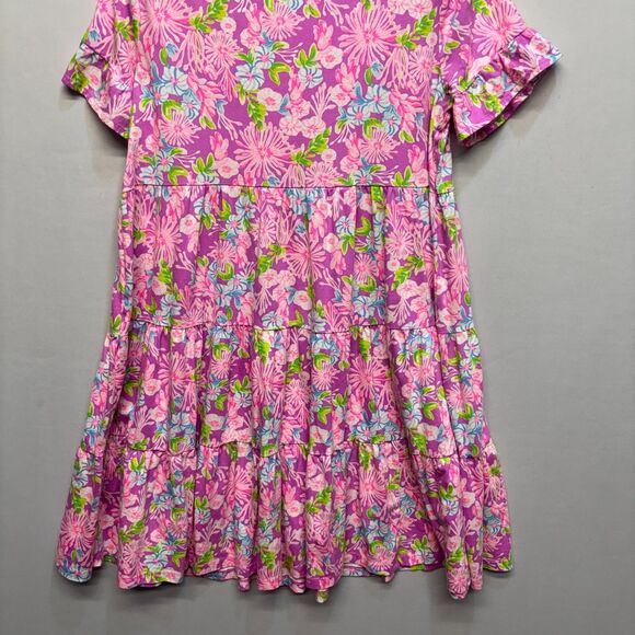Lilly Pulitzer Jodee Swing Dress Large Amethyst Moms The Word Floral D079 -21 - Picture 13 of 16